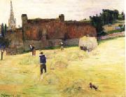 Paul Gauguin Hay-Making in Brittany USA oil painting artist